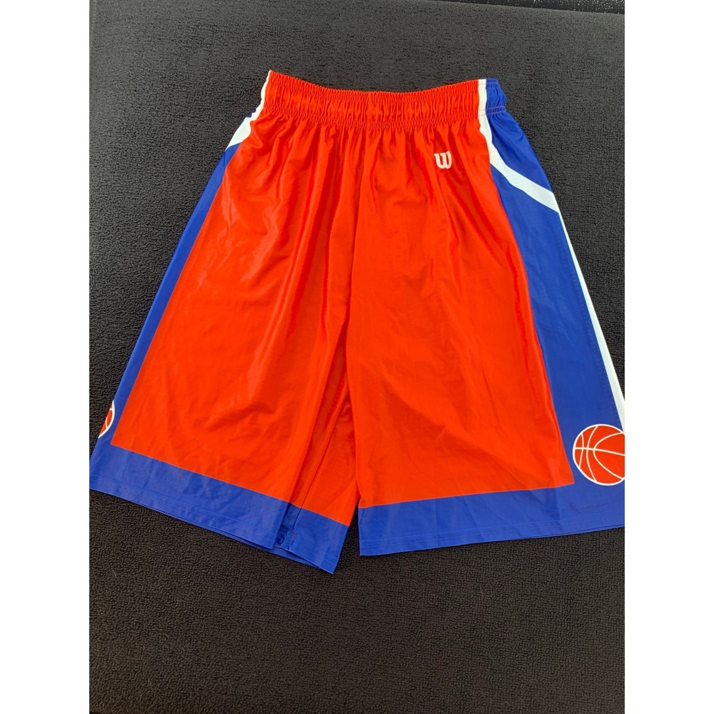 Wilson Pro Fusion Mens Basketball Shorts Orange Blue White Size M Polyester‎ 26